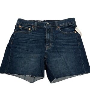 Gap High Rise 4" Denim Shorts Summer Festival Women Dark Wash Raw Hem NWT 28/6 T